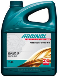 Купить моторное масло Addinol Premium 0540 C3 5W-40, 4л,  в интернет-магазине в Тольятти